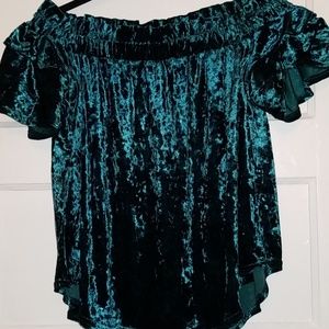 Teal off the shoulder boutique top